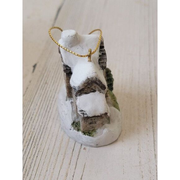 Mini Snowed house winter wreath pine tree ornament Xmas decor - Picture 3 of 6